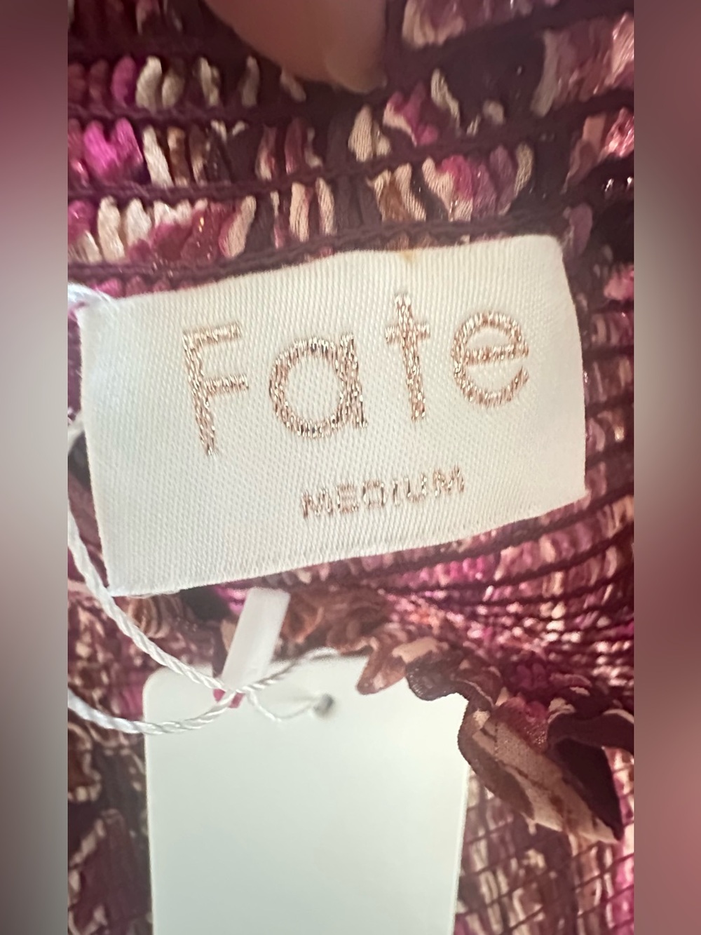Fate Burgundy Red Floral Dress Size M. Color burgundy floral - Picture 6 of 10